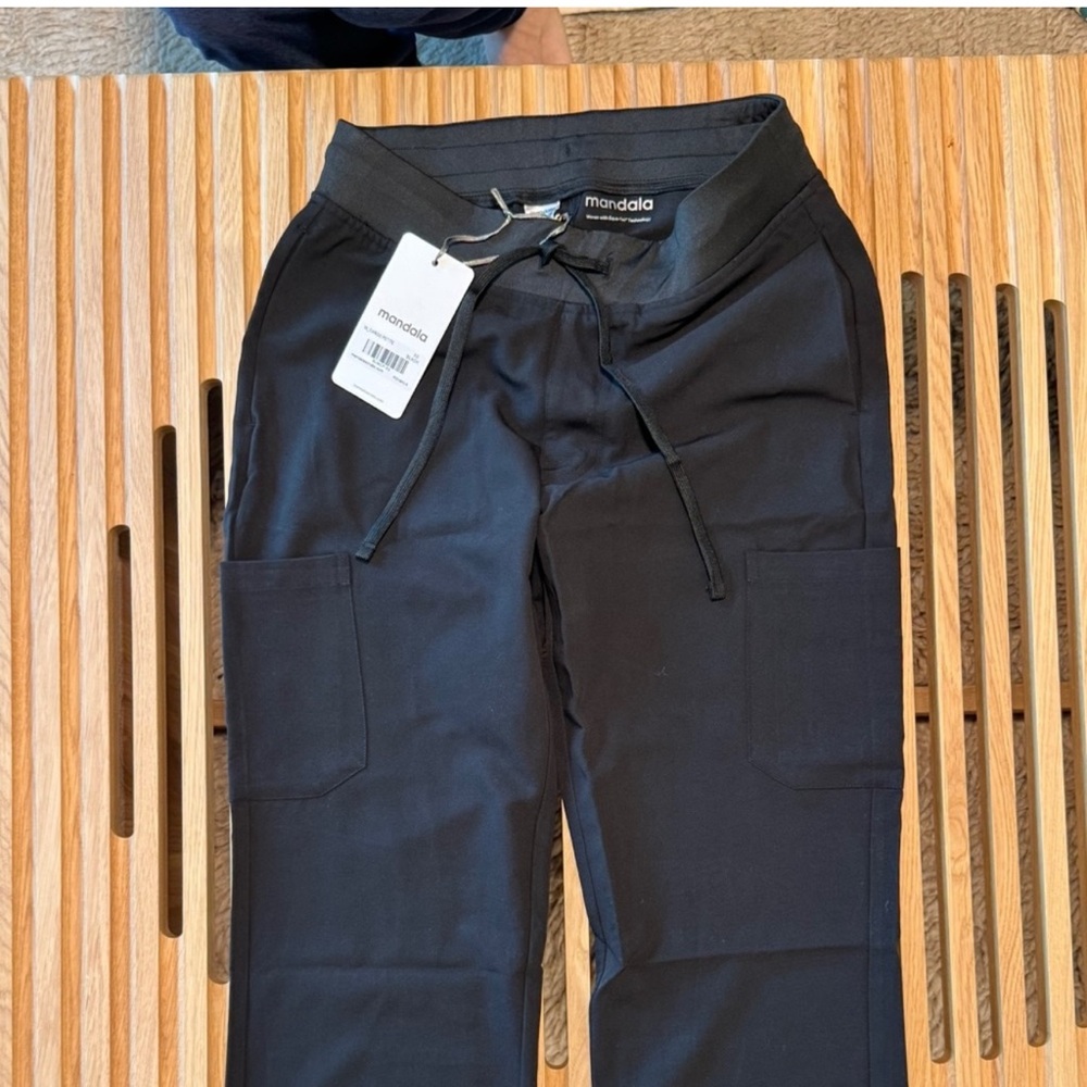mandala black scrub pants- XSP